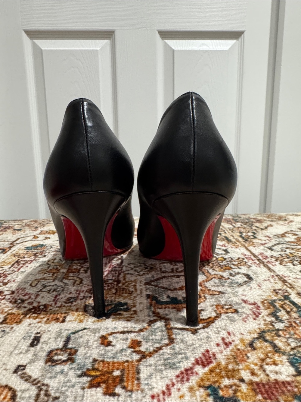 Christian Louboutin Black Leather So Kate Pumps with Signature Red Soles